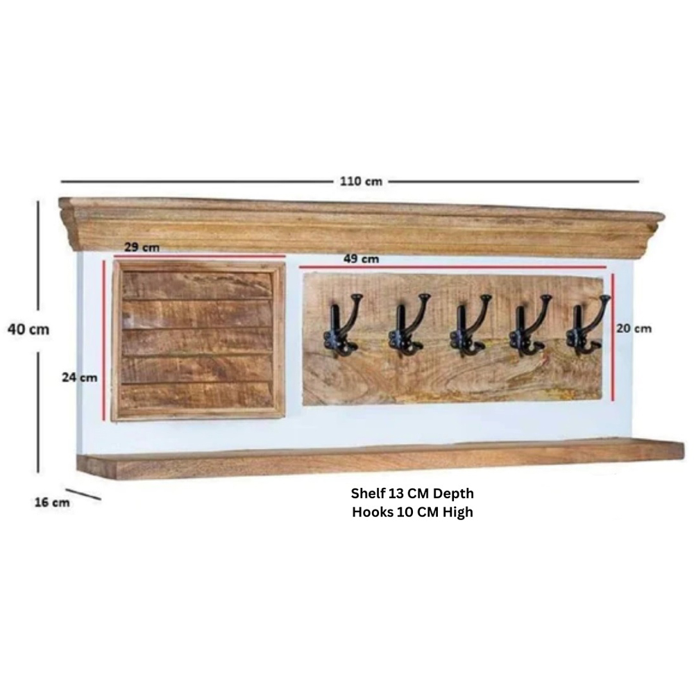 Brooklyn Alfie Wood Hook Coat Hanging Unit Image 9