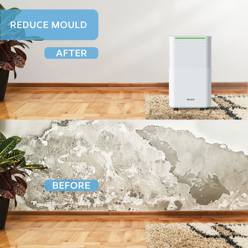 Air Pro White Portable Whisper-Quiet Peltier Technology Wi-Fi Dehumidifier with Remote 12L Image 5