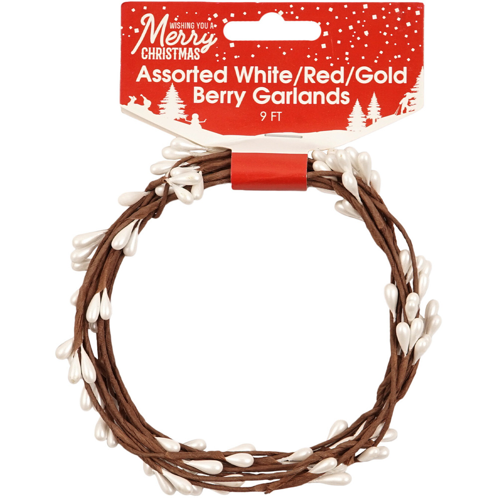 White, Red or Gold Berry Garlands Image 1