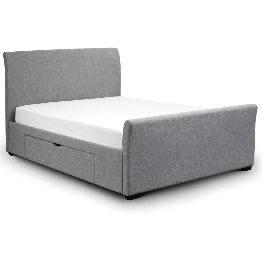 Julian Bowen Capri Double Light Grey Fabric Bed Frame Image 3