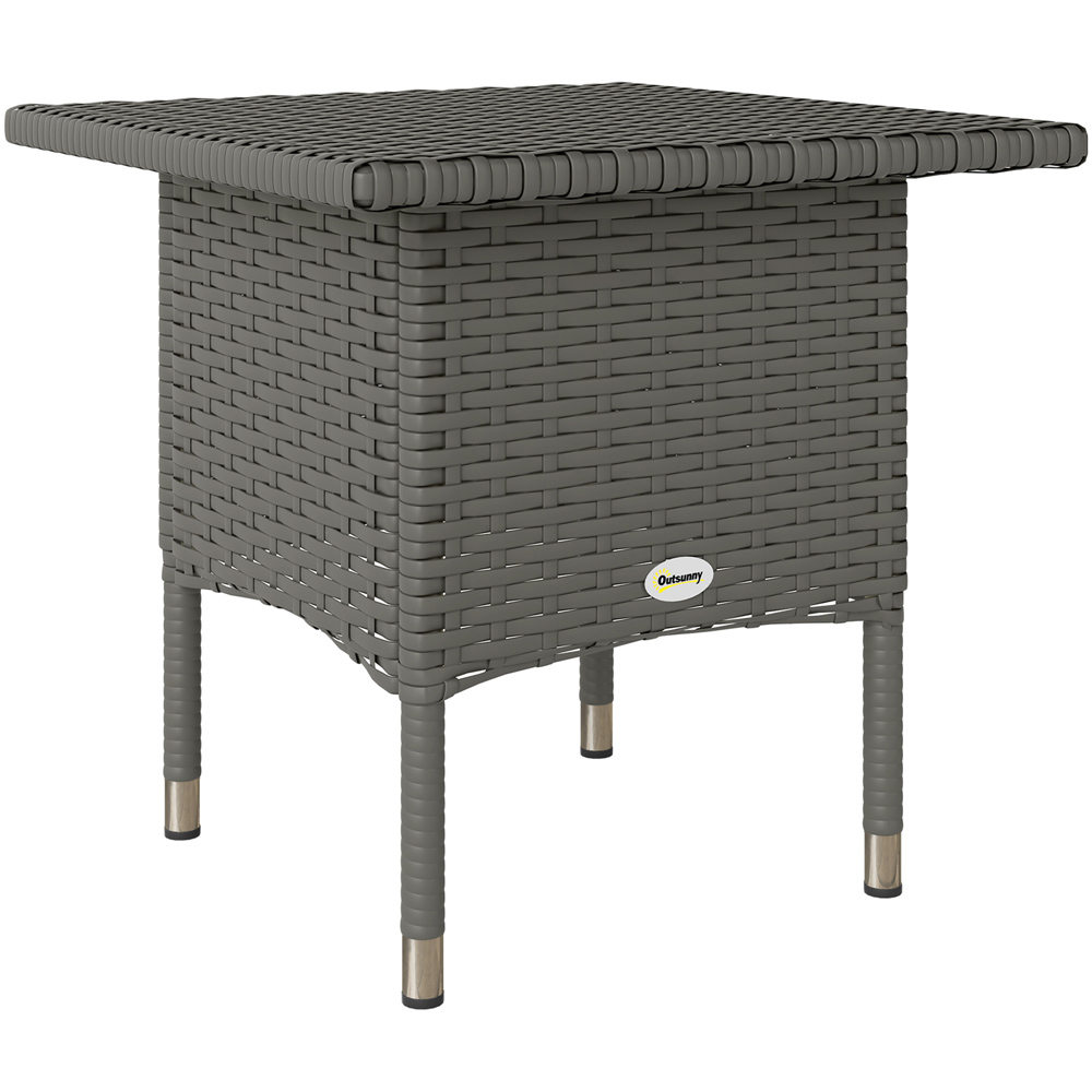 Outsunny Grey Rattan Outdoor Coffee Table Image 2