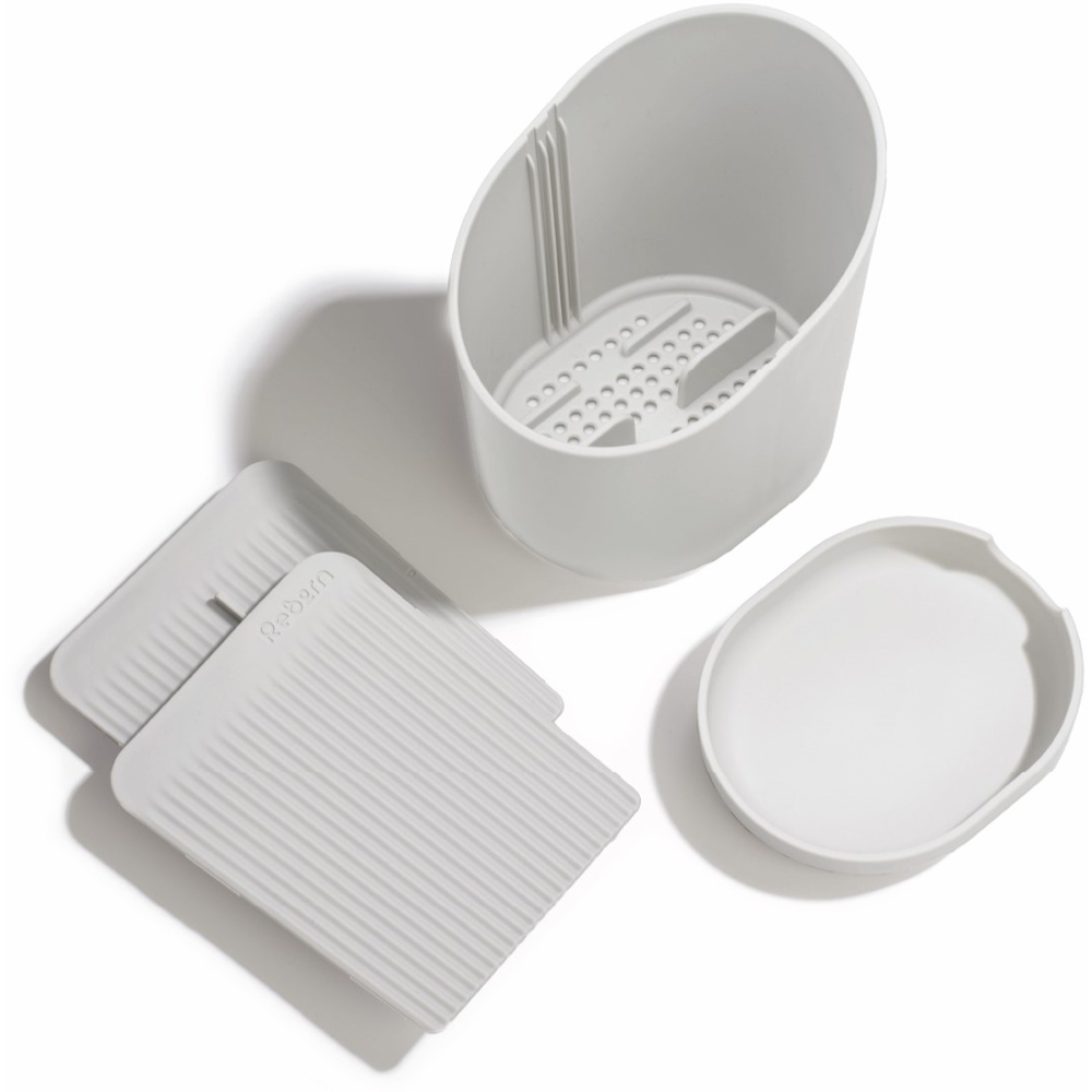 ReBorn Stone Effect Compact Plastic Cutlery Drainer with Knife Safety Slot Image 5