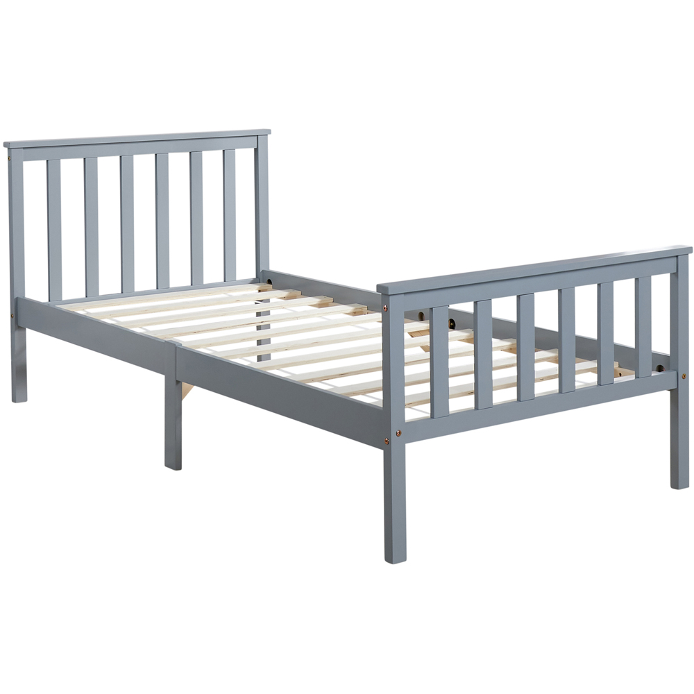 Home Source Florida Single Grey Wooden Bed Frame Image 2