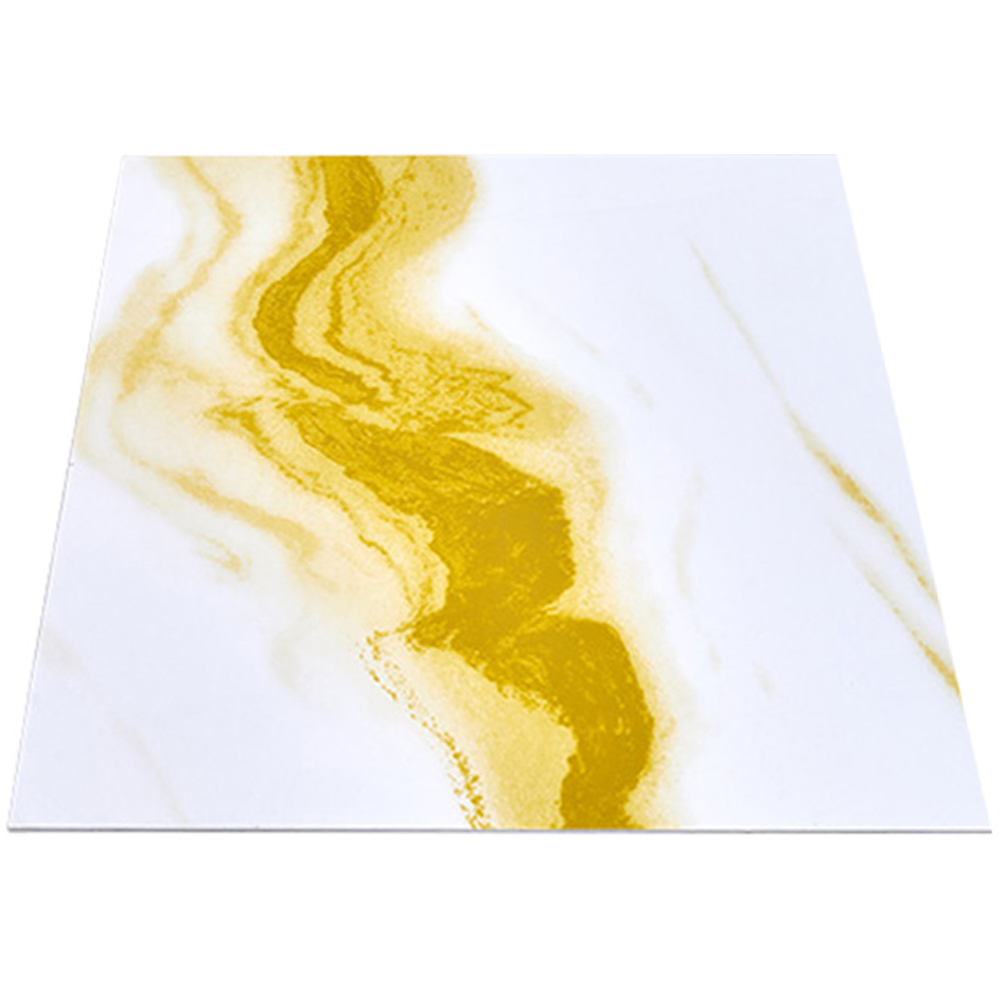 Living and Home Marble Patterned Yellow PVC Self Adhesive Wall Sticker 10 Pack Image 5
