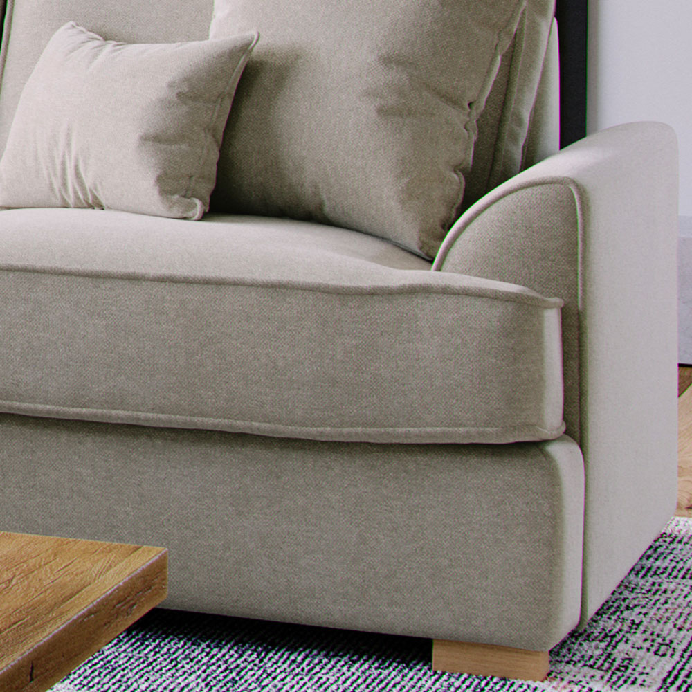Alba City 3 Seater Stone Fabric Sofa Image 4