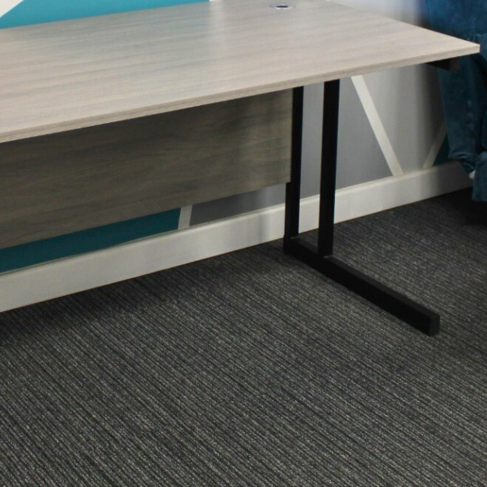 Kosy Koala Grey Wooden Office Desk with Drawer Unit and Black Chair Image 4