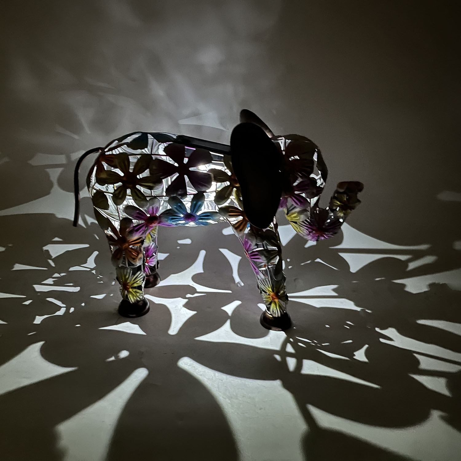 Solar Flower Elephant Decor - Multicolour Image 2