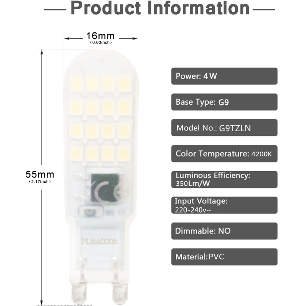 ExtraStar 6 Pack G9 4W Neutral White Mini LED Bulb Image 2