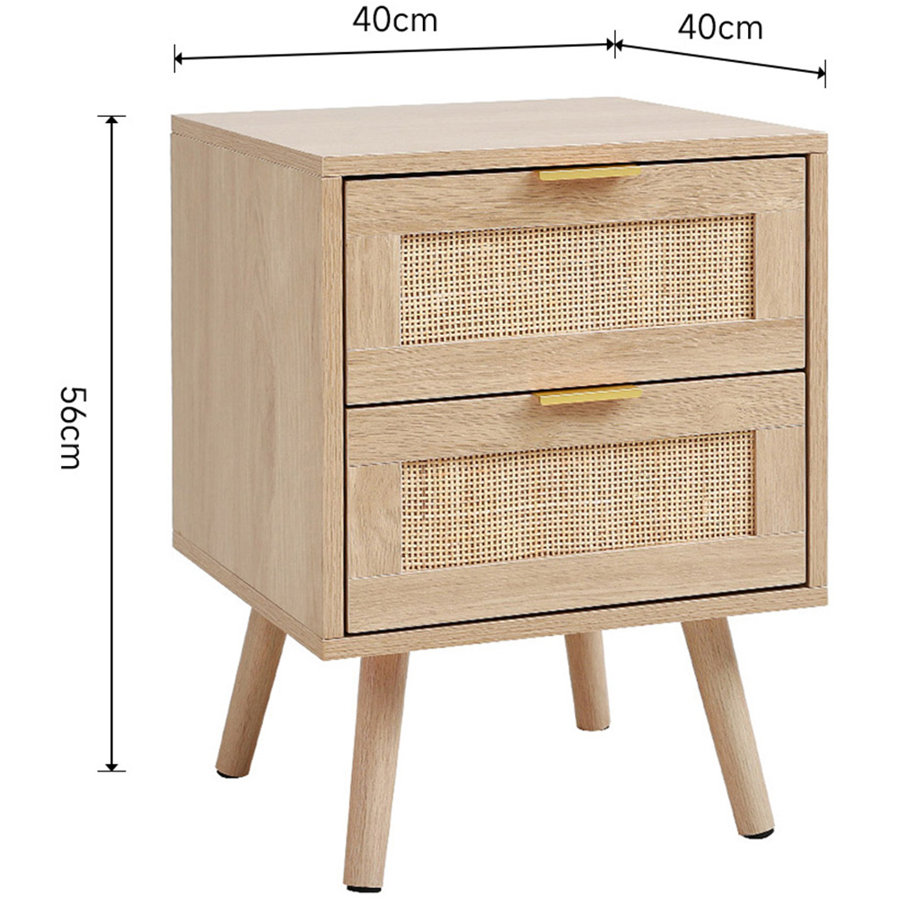 Living and Home 2 Pack 2 Drawer Rattan Side Cabinet Image 9