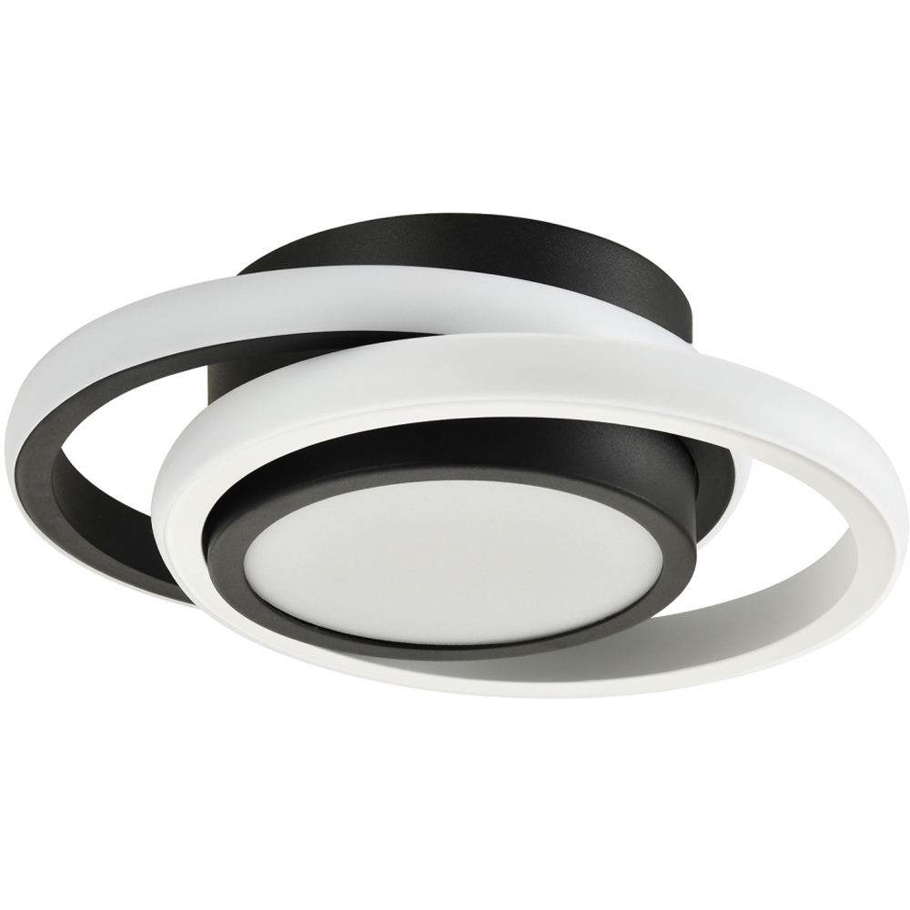 Happy Homewares Black and White LED Ceiling Light with Central Downlighter Image 1