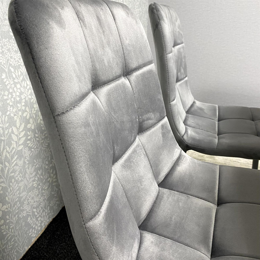 Kosy Koala 6 Seater Velvet Dining Table Set with Bench Brown and Grey Image 2