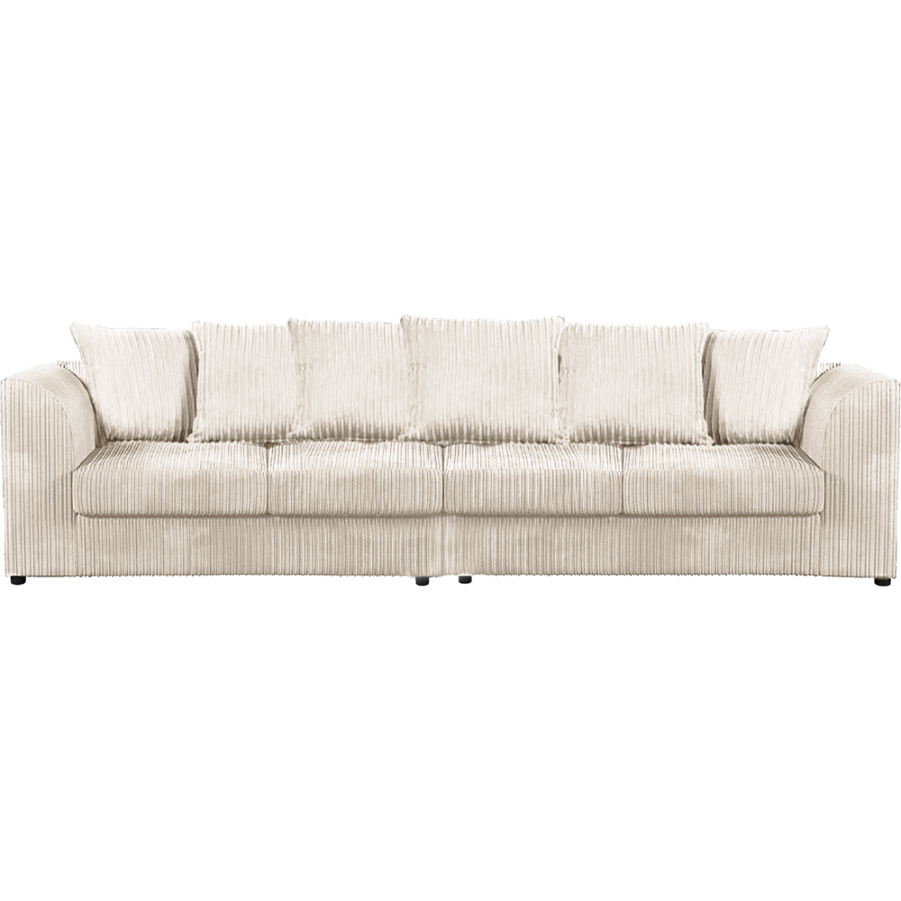 Luxor 4 Seater Cream Jumbo Cord Scatter Back Sofa Image 2