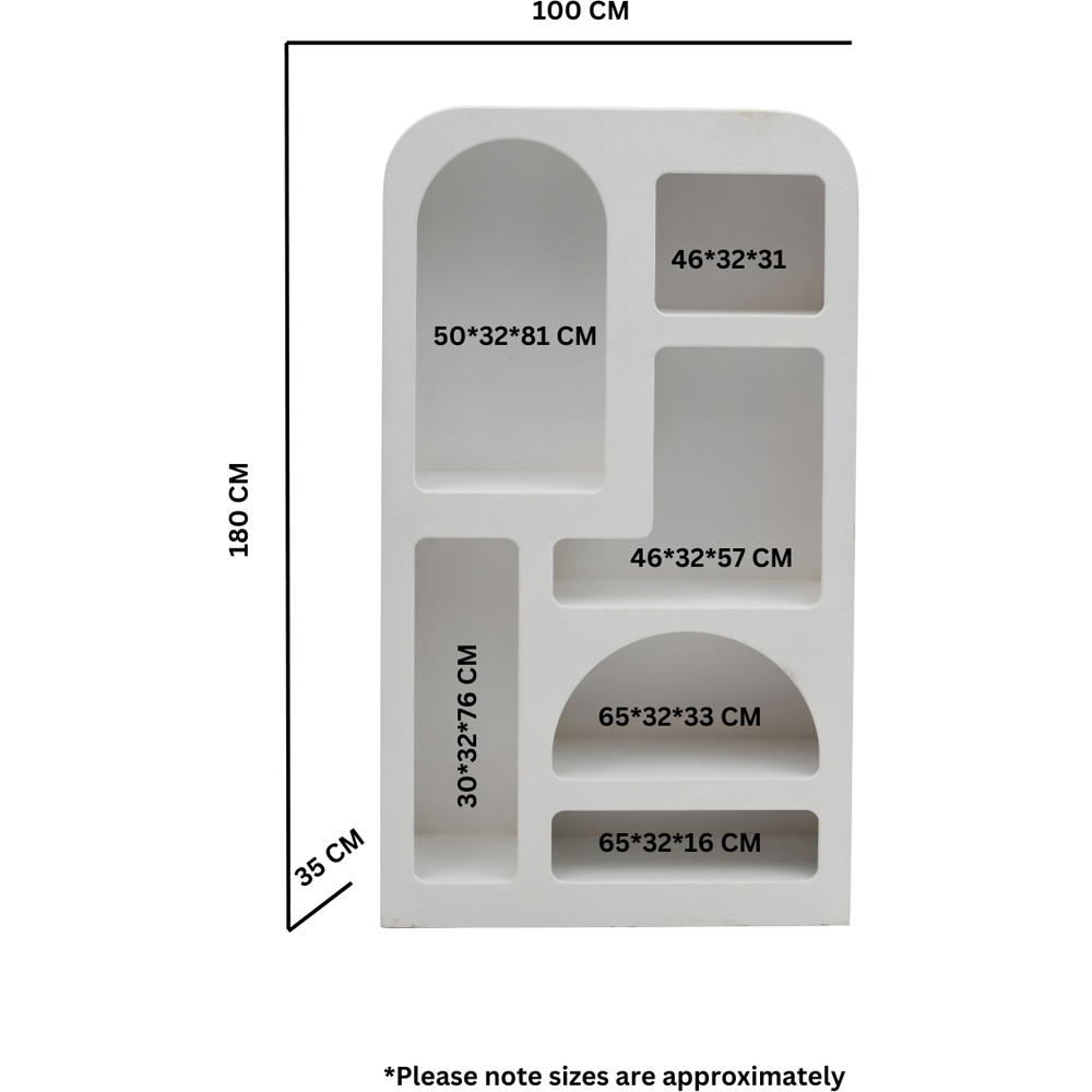 IH Design Udaipur 6 Shelf White Tall Bookcase Image 5