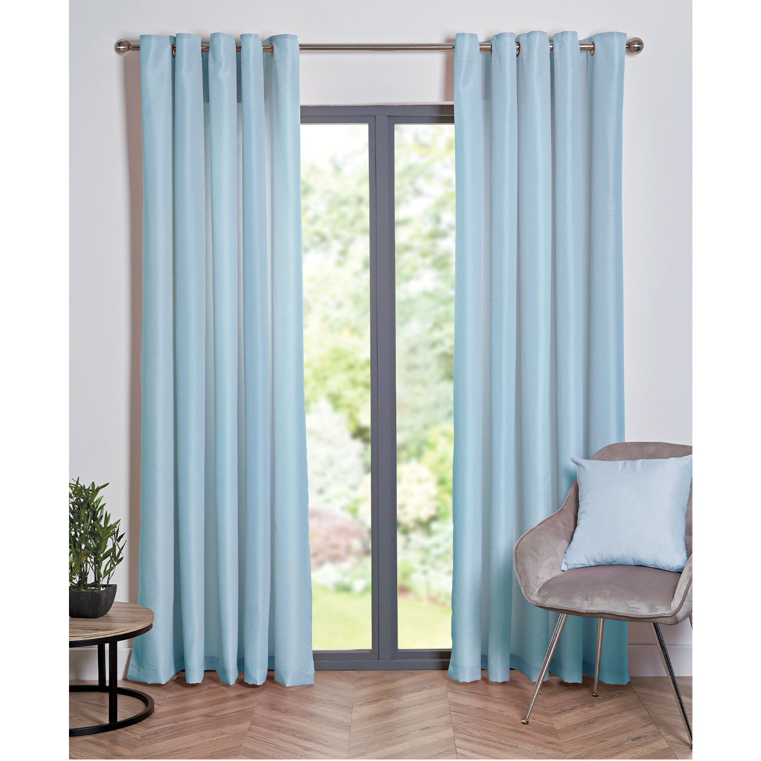 My Home Taylor Duck Egg Eyelet Curtains 229 x 229cm Image 2