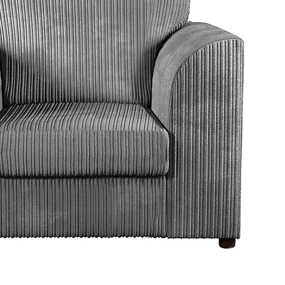 Luxor Single Seater Grey Jumbo Cord Armchair Image 4