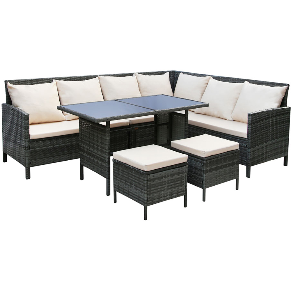 Thalia 8 Seater Rattan Sofa Set Beige Image 2