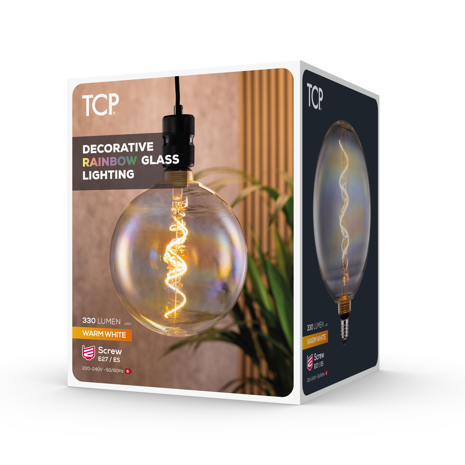 TCP Rainbow Effect Decorative Filament 330L E27 Bulb - Warm White Image 3