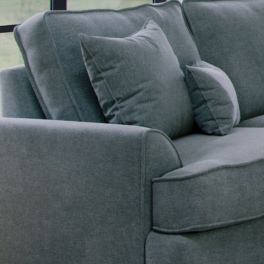 Alba City 5 Seater Fine Blue Fabric Left Hand Corner Sofa Image 3