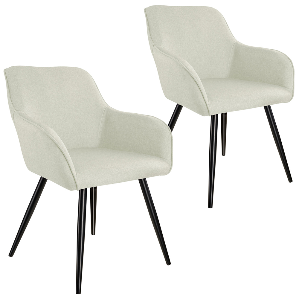 Tectake Marilyn Cream and Black Padded Chair Image 5