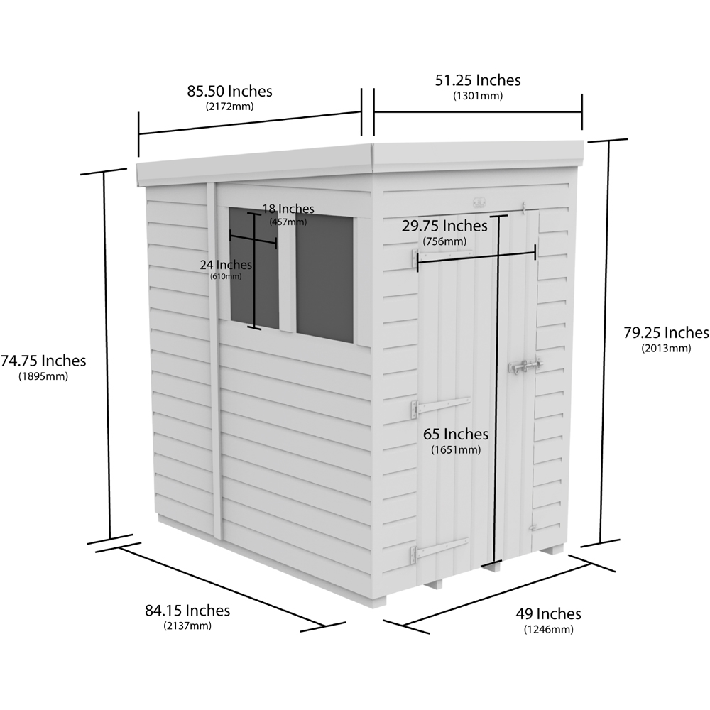 DIY Sheds 4 x 7ft Tongue and Groove Timber Pent Garden Shed Image 9
