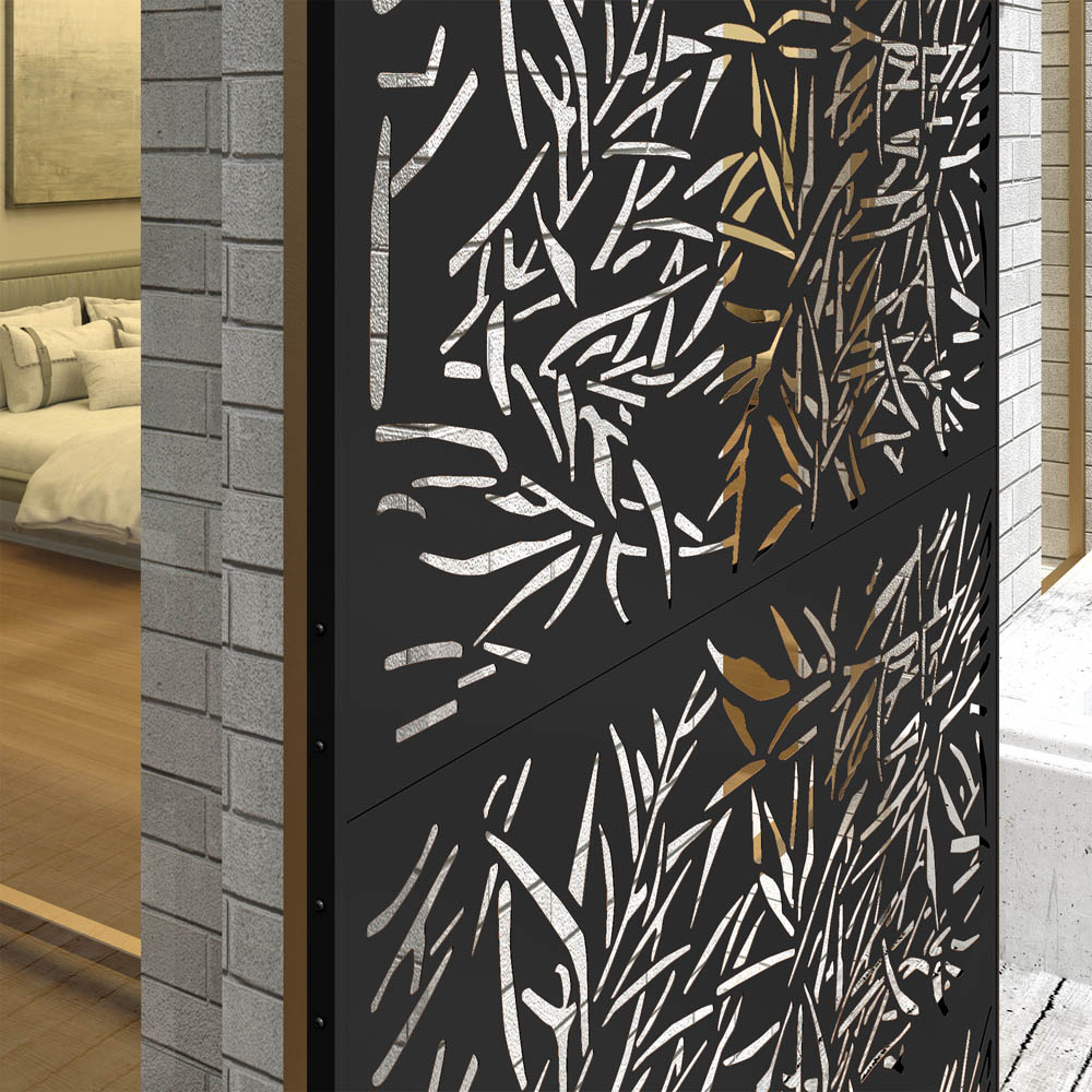 Outsunny Bamboo Black Outdoor Divider Privacy Panel with Stand Image 3