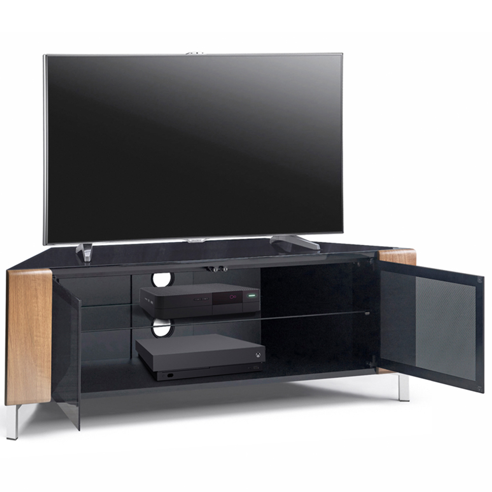 MDA Designs Corvus 2 Door Black and Oak TV Cabinet Image 5