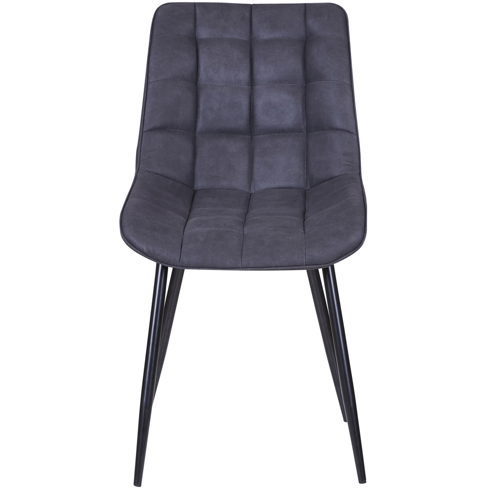 Alba Set of 2 Slate Grey Suede Effect Plush Padded Dining Chairs Image 2