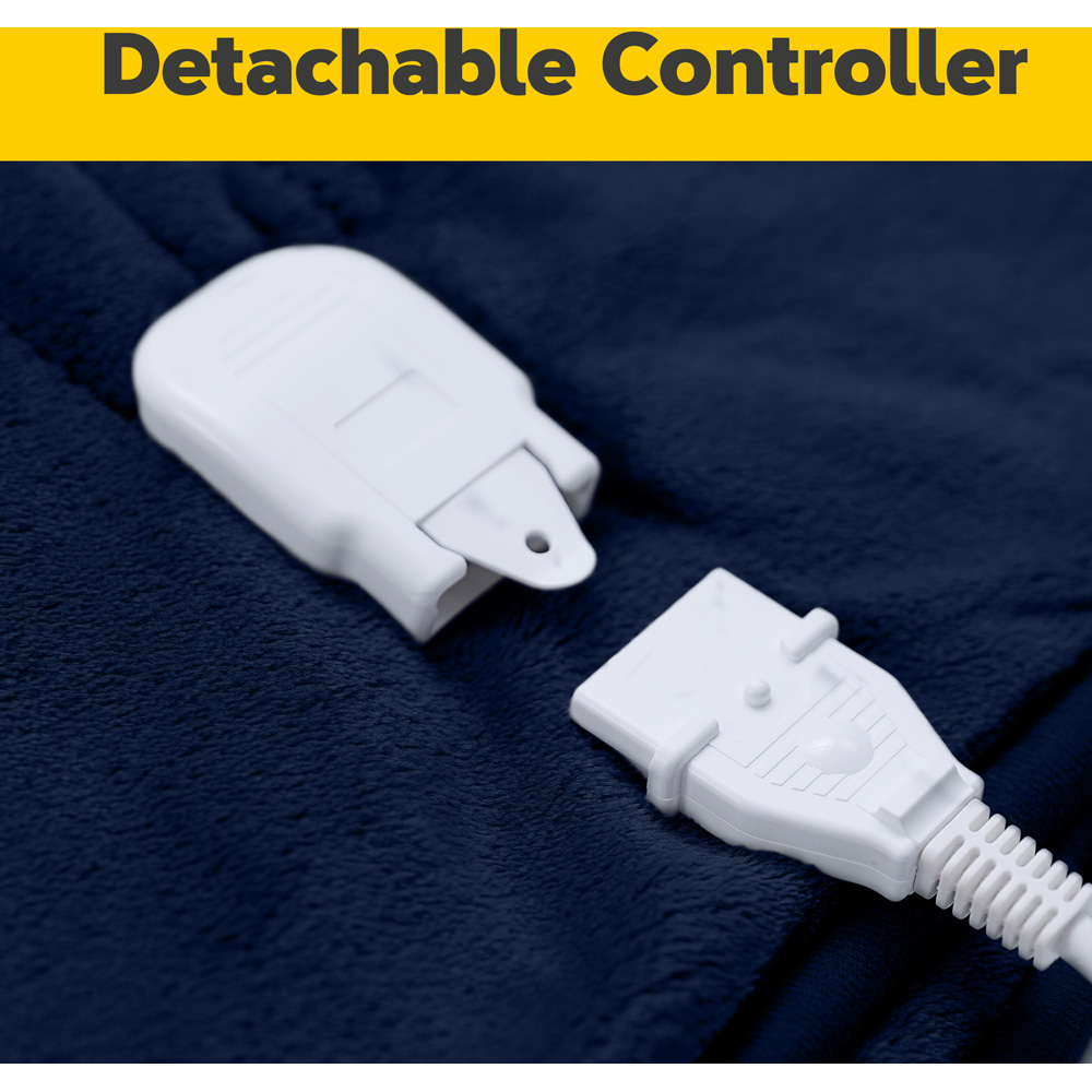 Air Pro Navy Double Flannel Heated Electric Blanket with Controller Image 7
