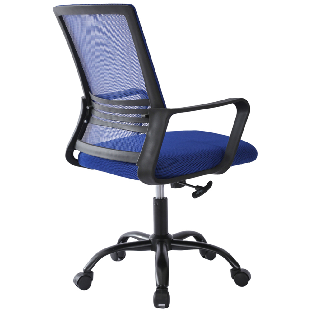 Blue Swivel Height Adjustable Mesh Back Office Chair Image 4