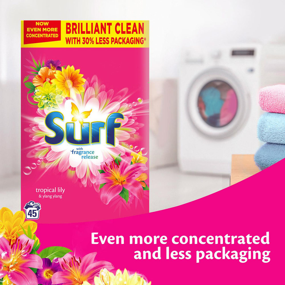 Surf Tropical Lily and Ylang Ylang Laundry Powder 45 Washes 2.25kg 4 Pack Image 5