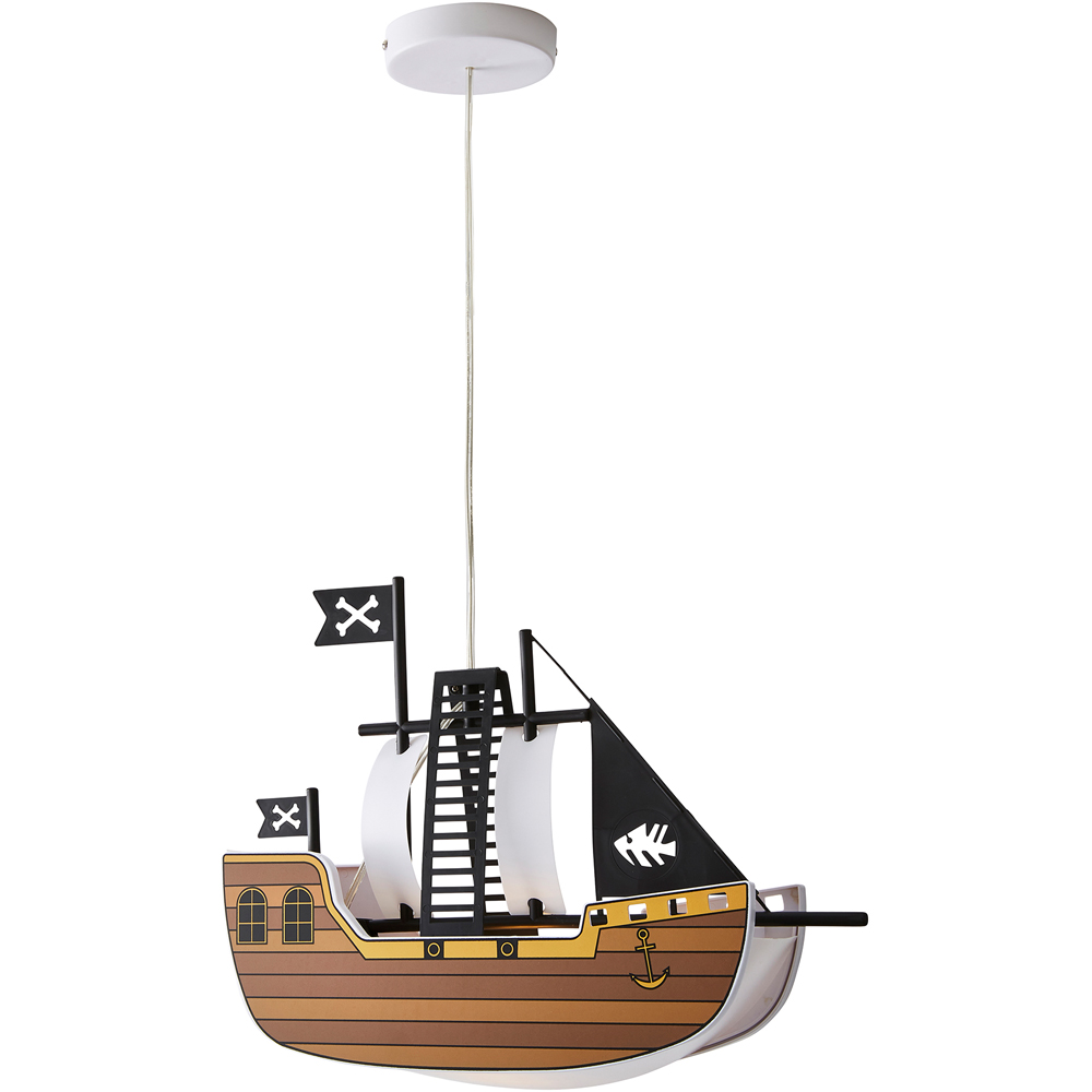 Glow Brown 3D Pirate Ship Ceiling Light Image 1