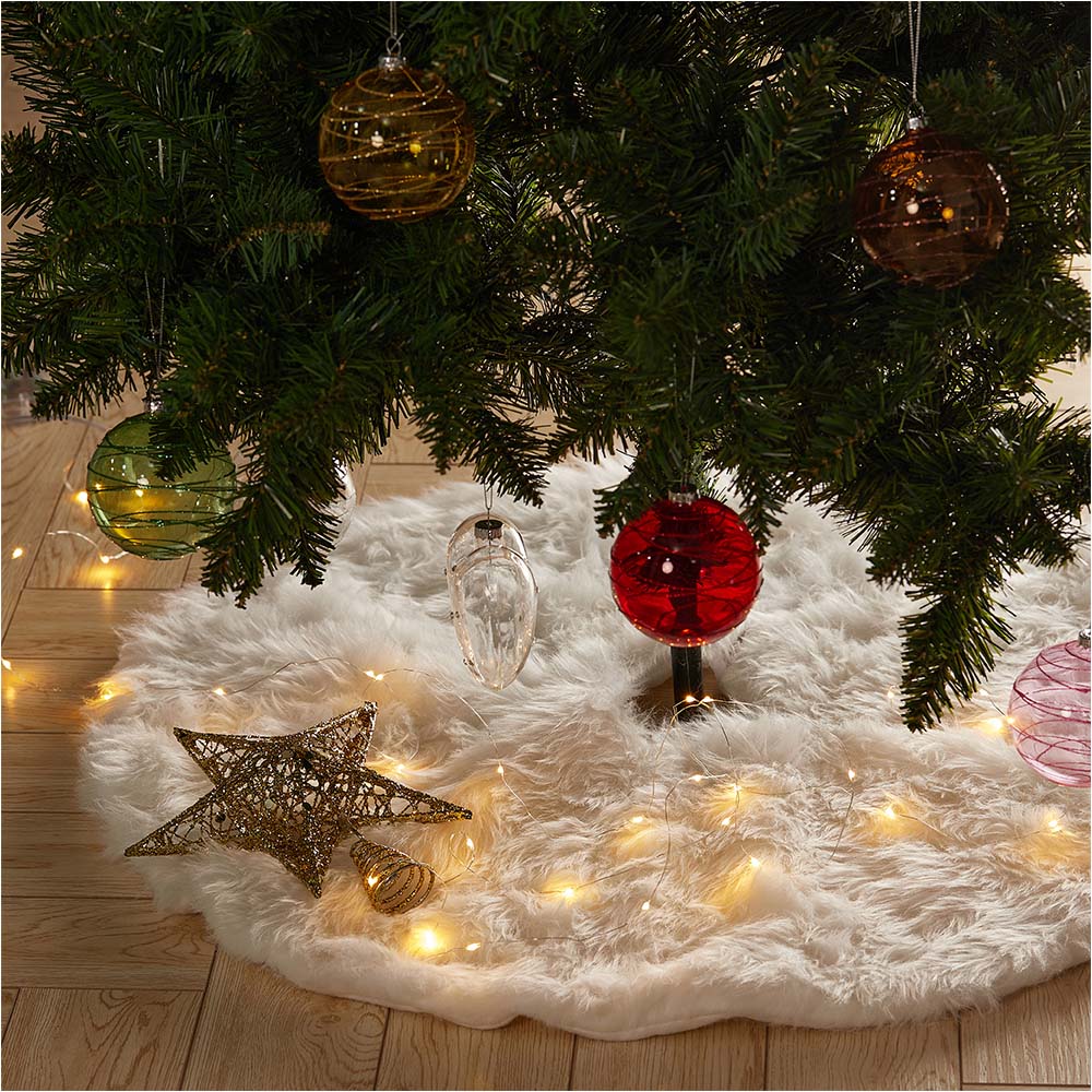 Living and Home White Christmas Tree Skirt 122cm Image 6