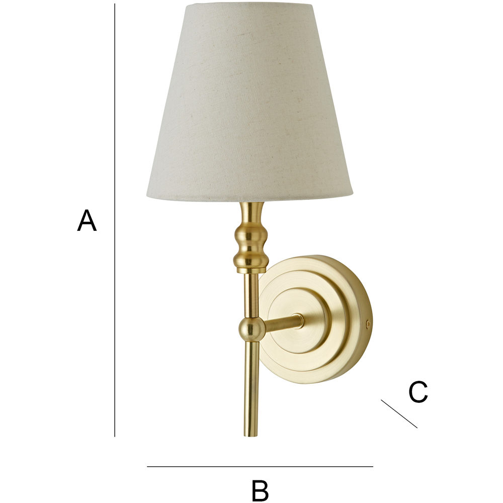 ValueLights Maggie Brushed Gold Candlestick Wall Lights with Shade and Bulb 2 Pack Image 7