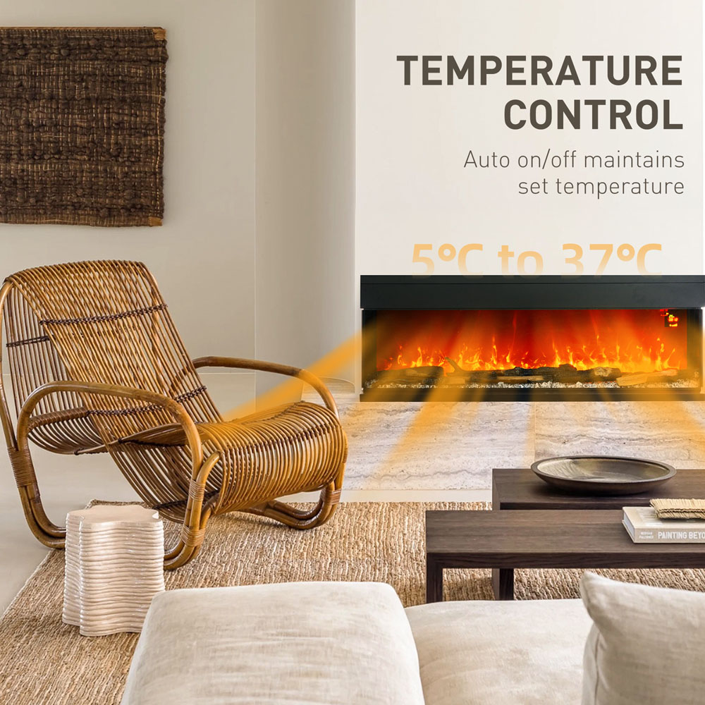 HOMCOM Electric Wall Mounted Fireplace with Remote 152.4cm Image 6