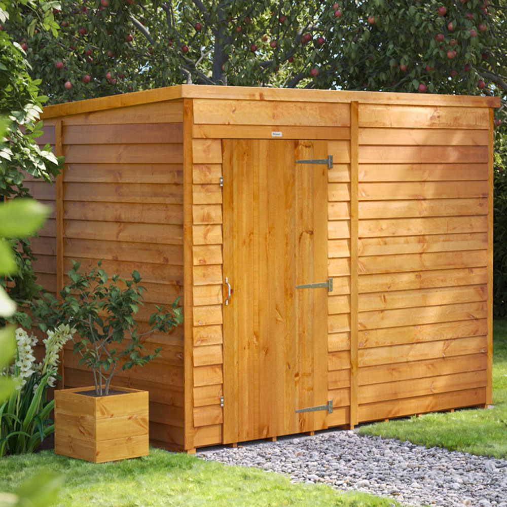 Power 8 x 6ft Overlap Pent Garden Shed Image 2