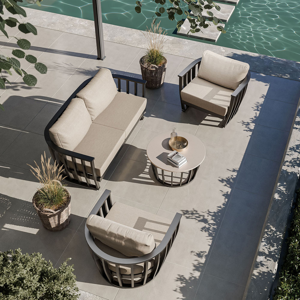 Royalcraft Lucca 5 Seater Black Lounging Set Image 7