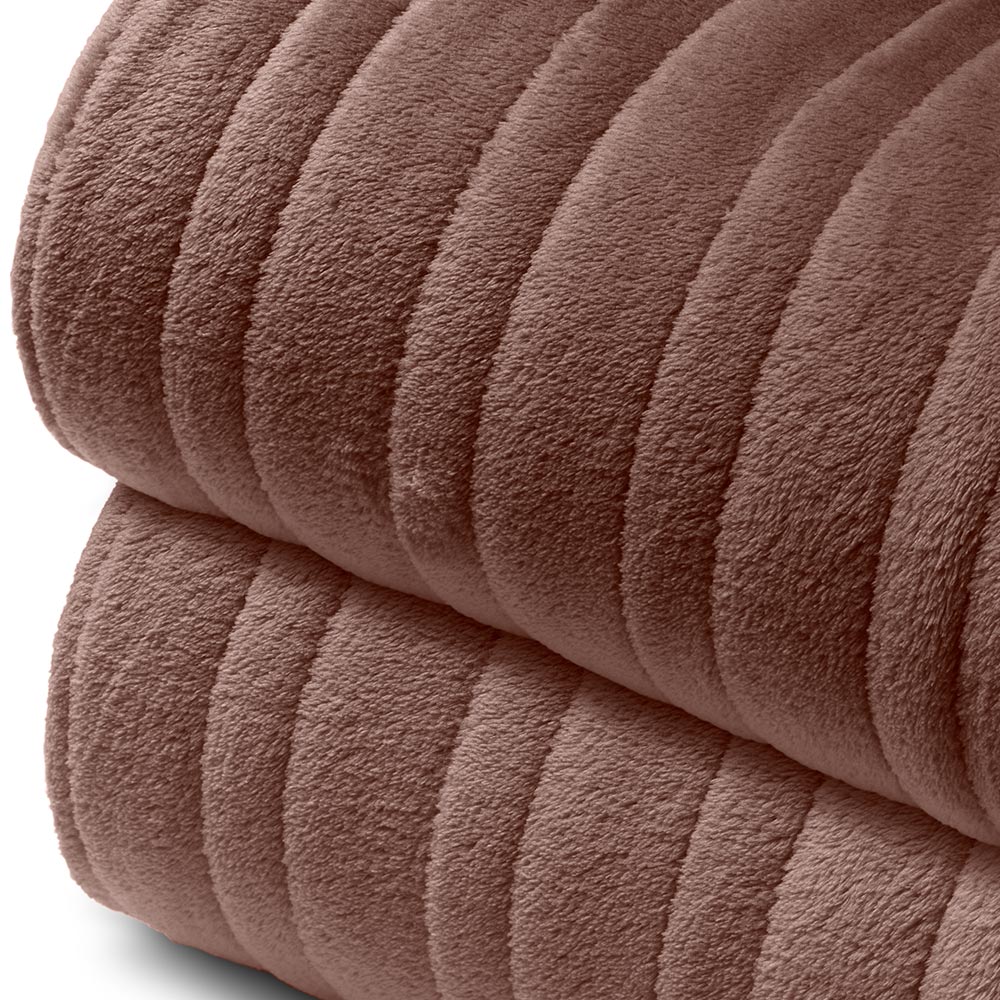 PureMate Brown Fleece Electric Heated Throw with 9 Heat Settings 120W Image 2