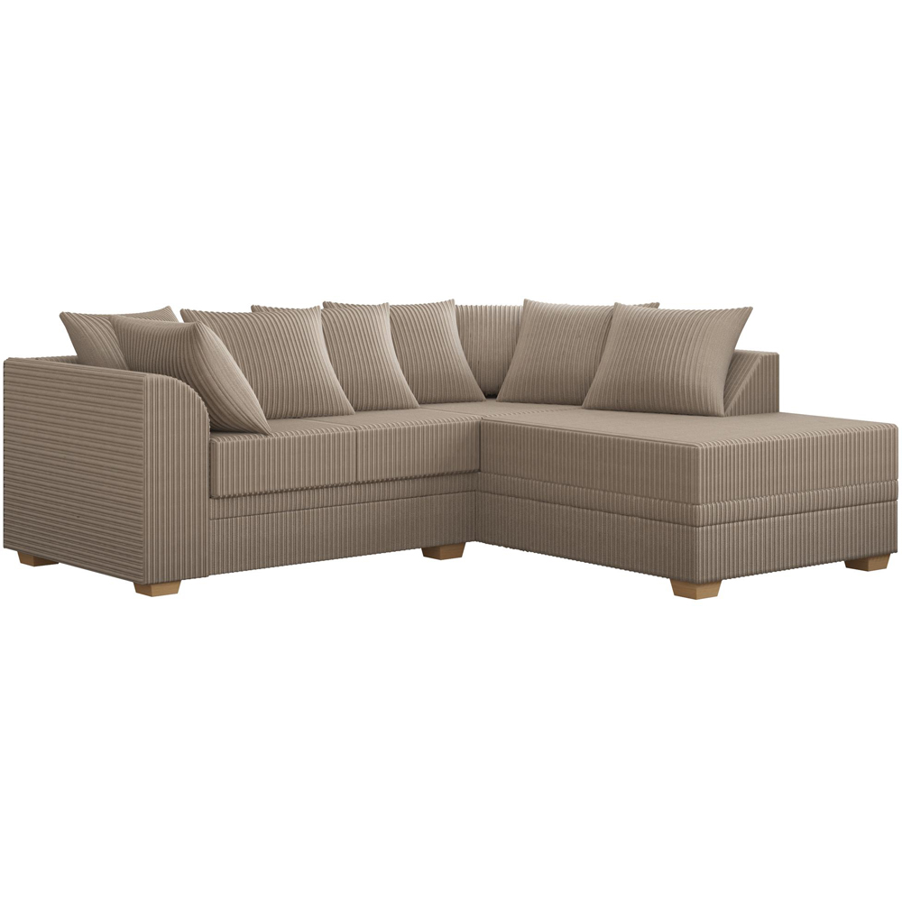 Modo 3 Seater Sable Jumbo Cord Right Hand Scatter Back L-Shape Corner Sofa Image 2