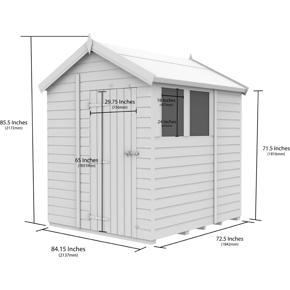 DIY Sheds 7 x 6ft Tongue and Groove Timber Apex Garden Shed Image 9