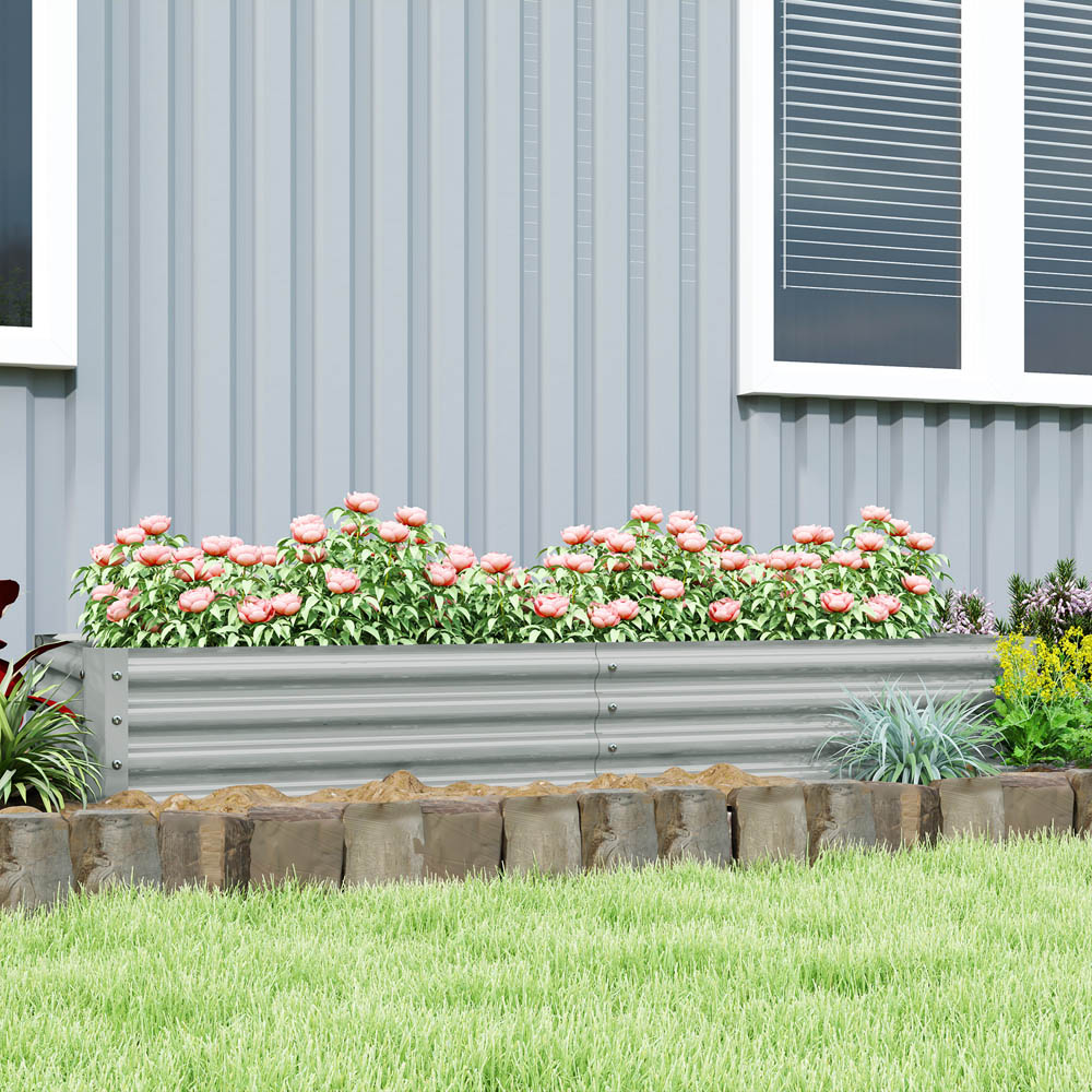 Outsunny Silver Galvanised Raised Garden Bed Image 3