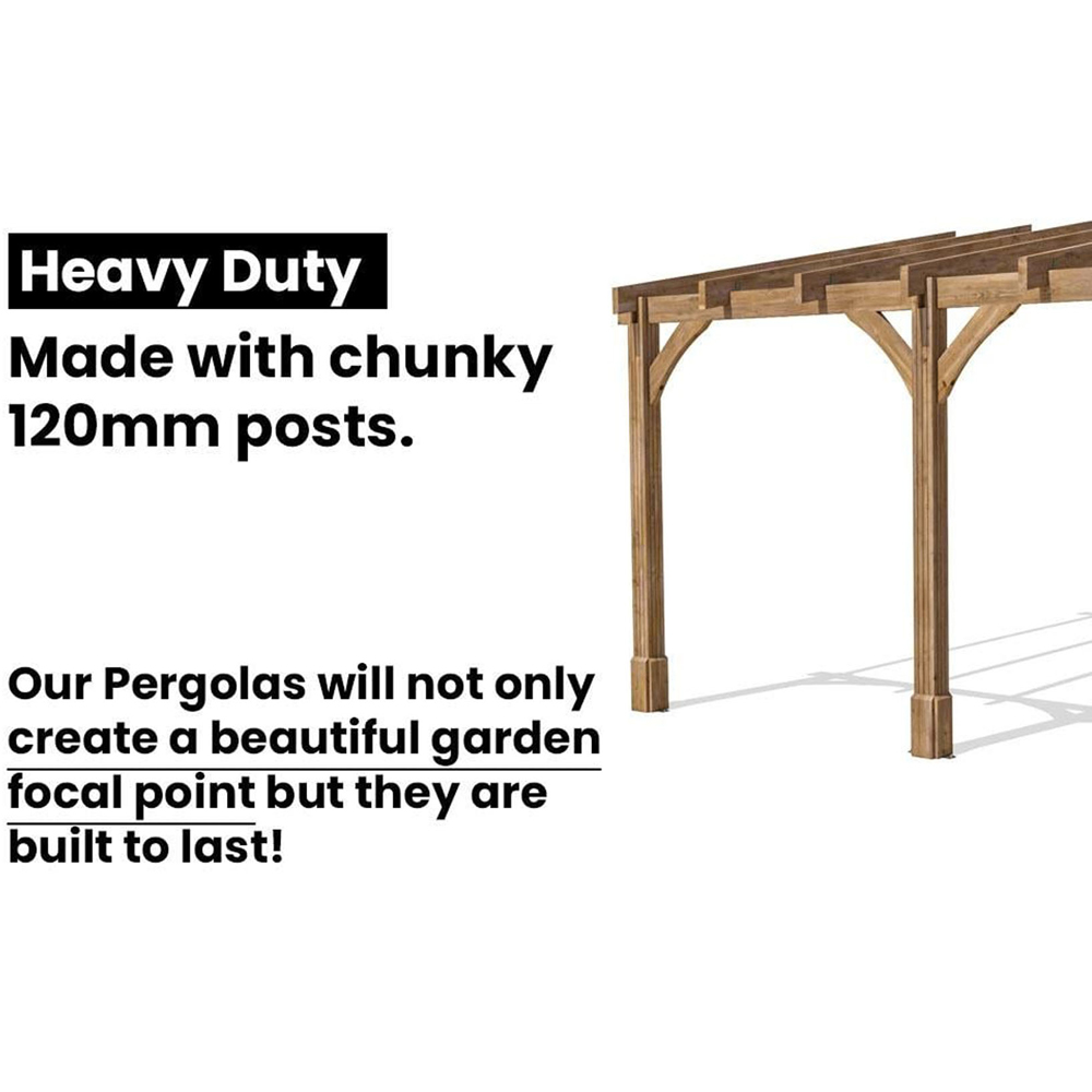 Dunster House Leviathan 4 x 3m Brown Plant Frame Wall Mounted Lean To Pergola Image 7