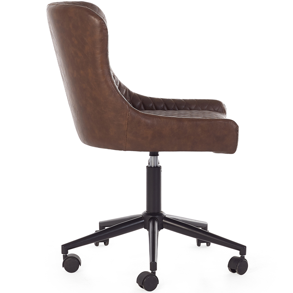 Julian Bowen Luxe Brown Faux Leather Office Chair Image 4