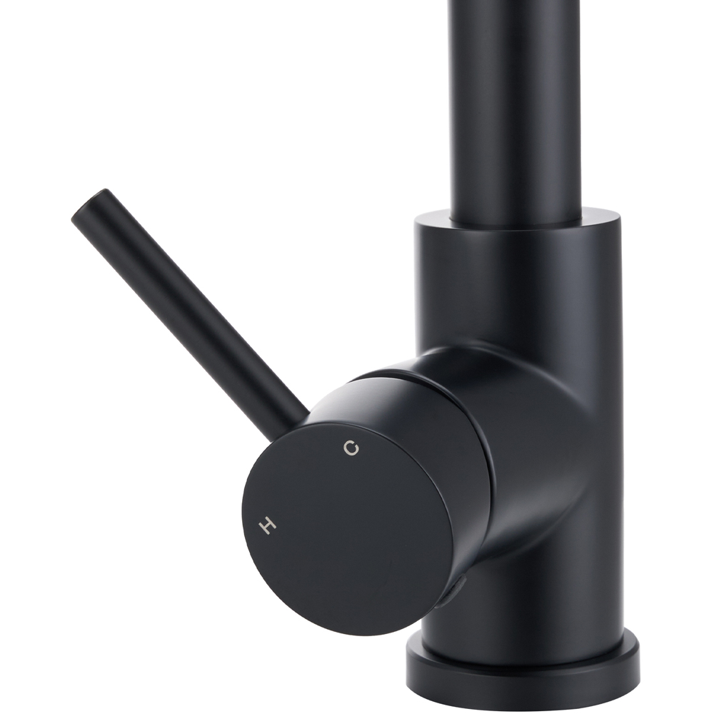 Living and Home Gold and Black 304 Stainless Steel Dual Spout Swivel Kitchen Faucet with LED Light Image 6