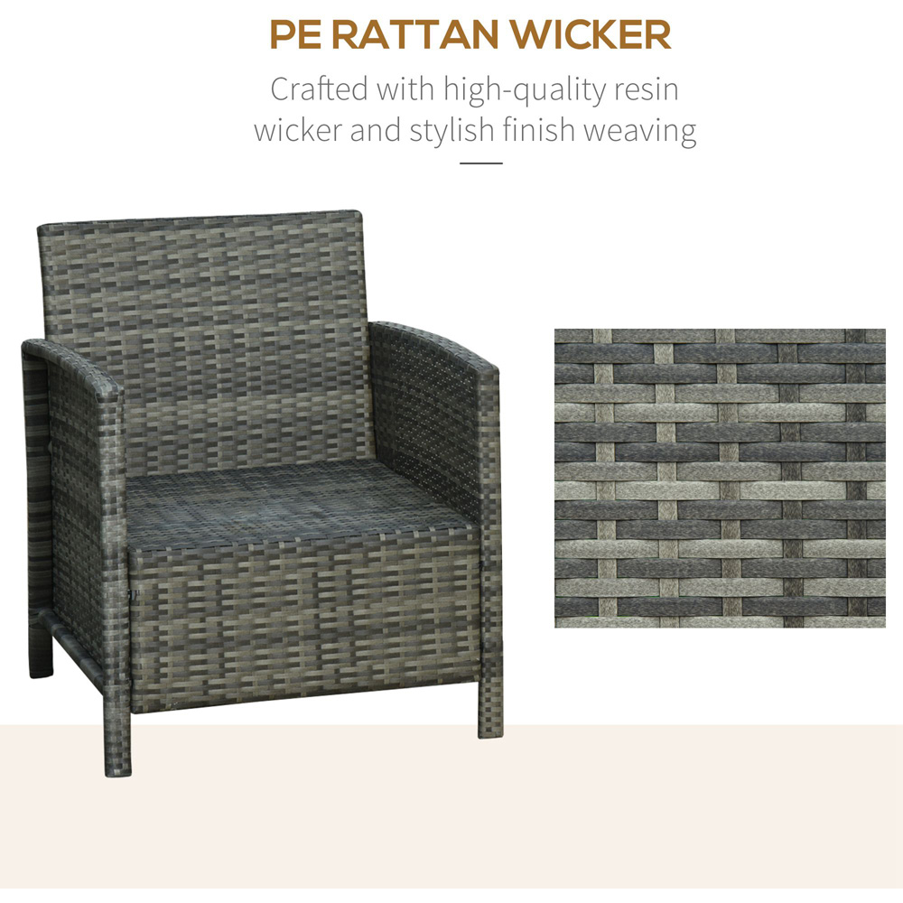 Outsunny 2 Seater Grey Rattan Lounge Set Image 5