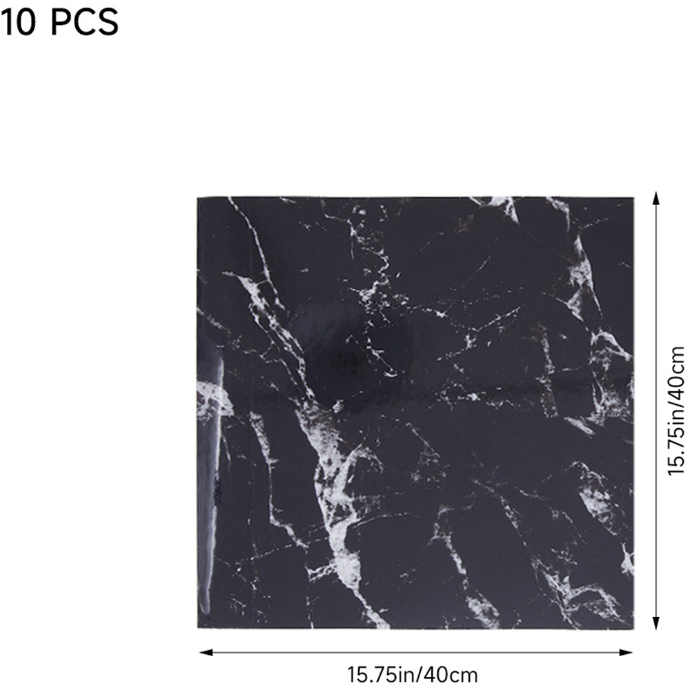 Living and Home Marble Patterned Neutral Grey PVC Self Adhesive Wall Sticker 10 Pack Image 9