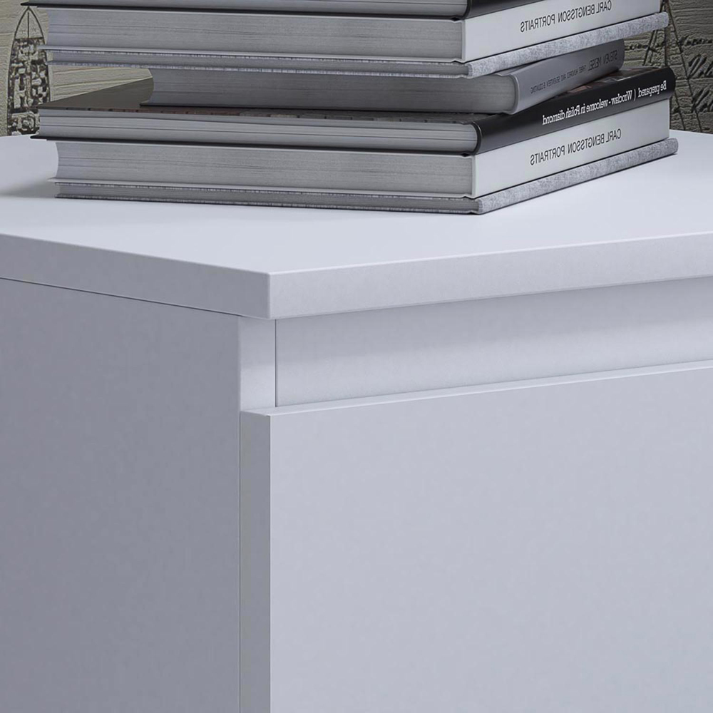 FWStyle Carlton Matt White Bedside Table Image 5
