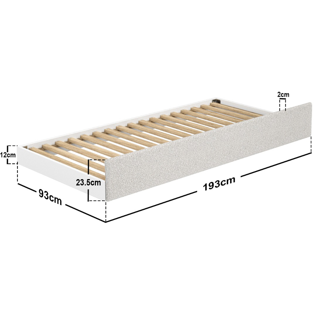 Flair Ari Single Beige Boucle Bed with Trundle Image 7