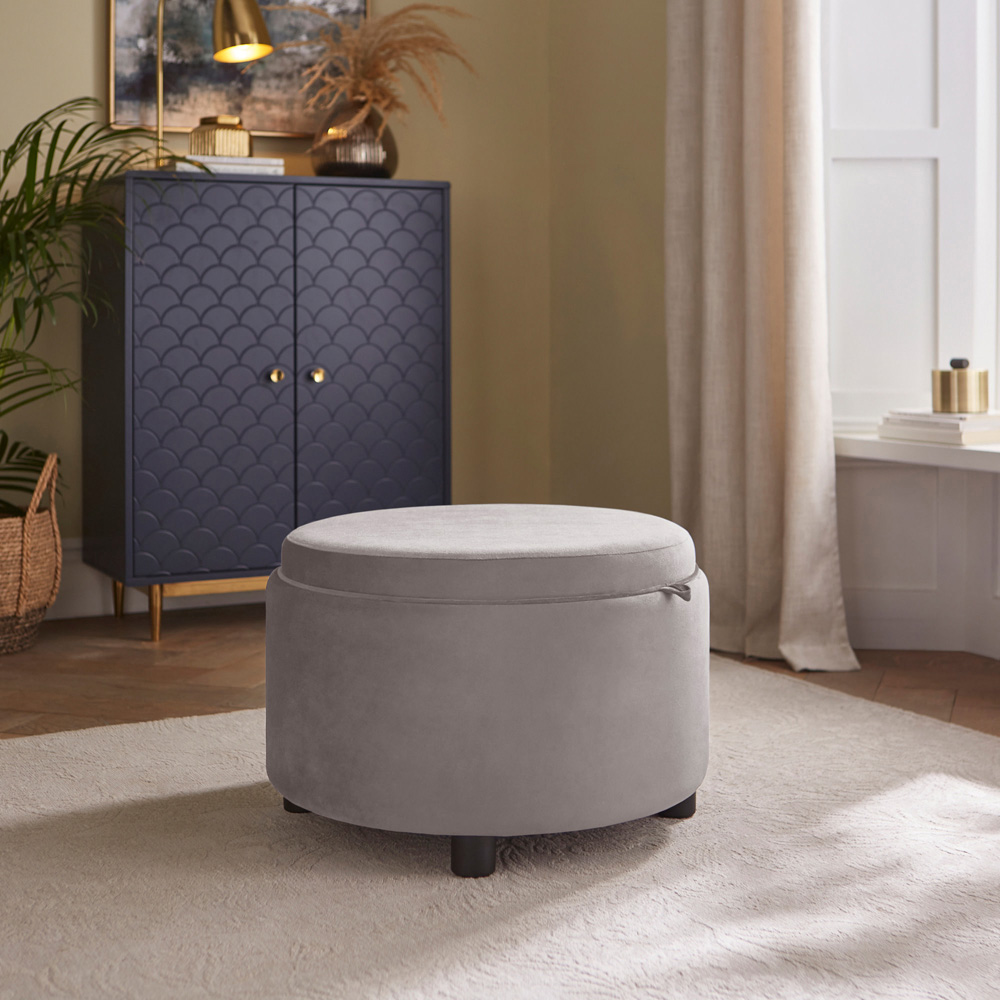 GFW Leylani Grey Tray Table Storage Stool Image 6