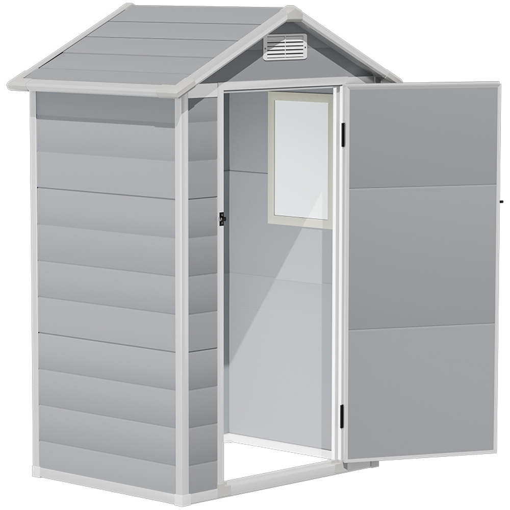 Living and Home 4.3 x 3.3ft Garden Plastic Storage Shed with Window Image 3