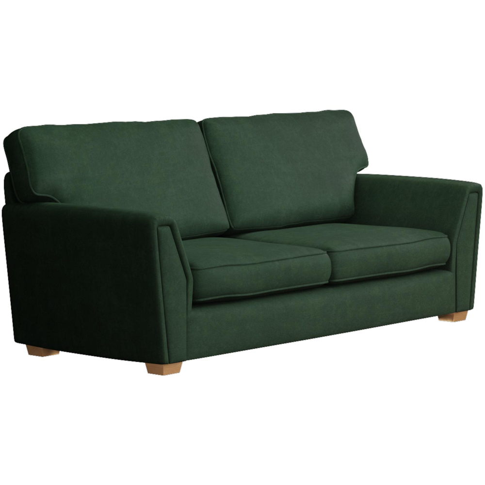 Wendleberry 5 Seater Forest Green Plush Velvet Fixed Back Sofa Set Image 3